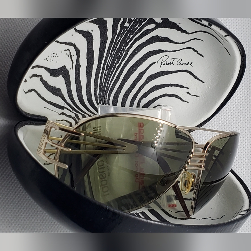 ROBERTO CAVALLI- aviators sunglasses-gold-metal -original case-some call-outs